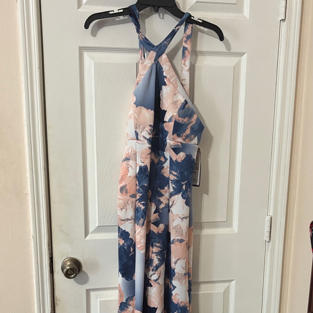 Multi colored blue pink dress